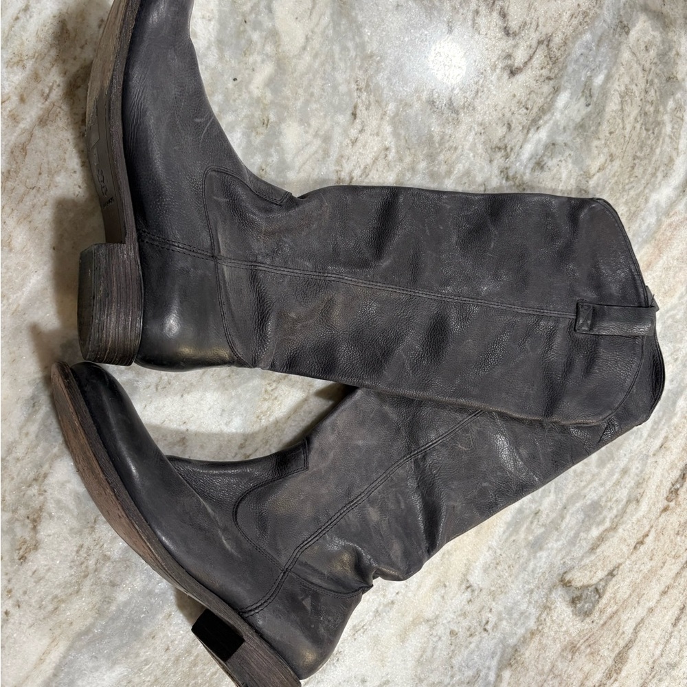 DV by Dolce Vita-Black Leather Knee-High Boots